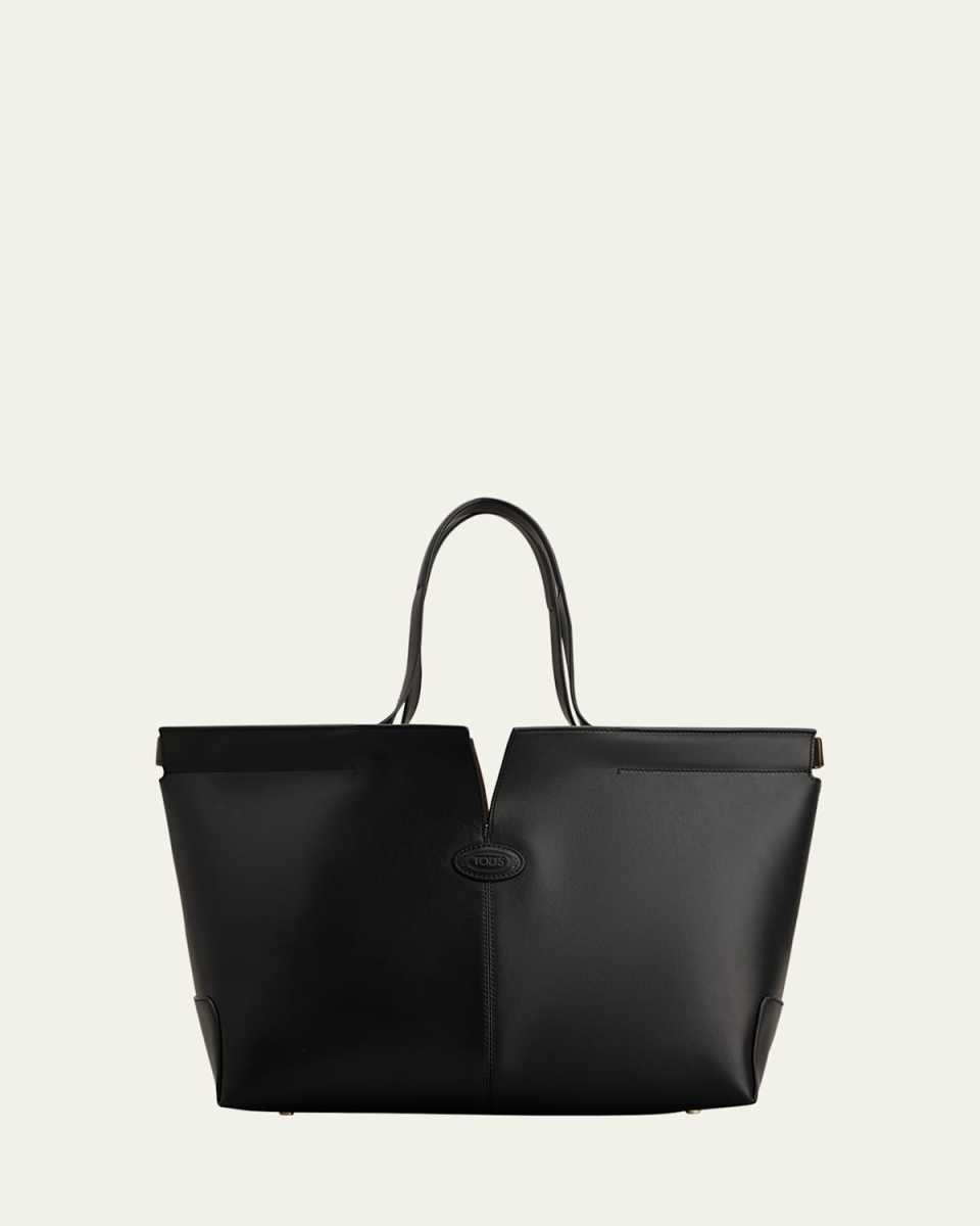 Smooth Leather Shopper Tote Bag